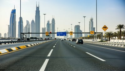 Dubai road toll services illustration